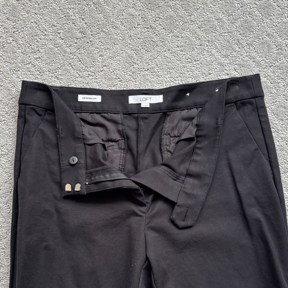 Loft Riviera Slim Black Trousers - Picture 3 of 8